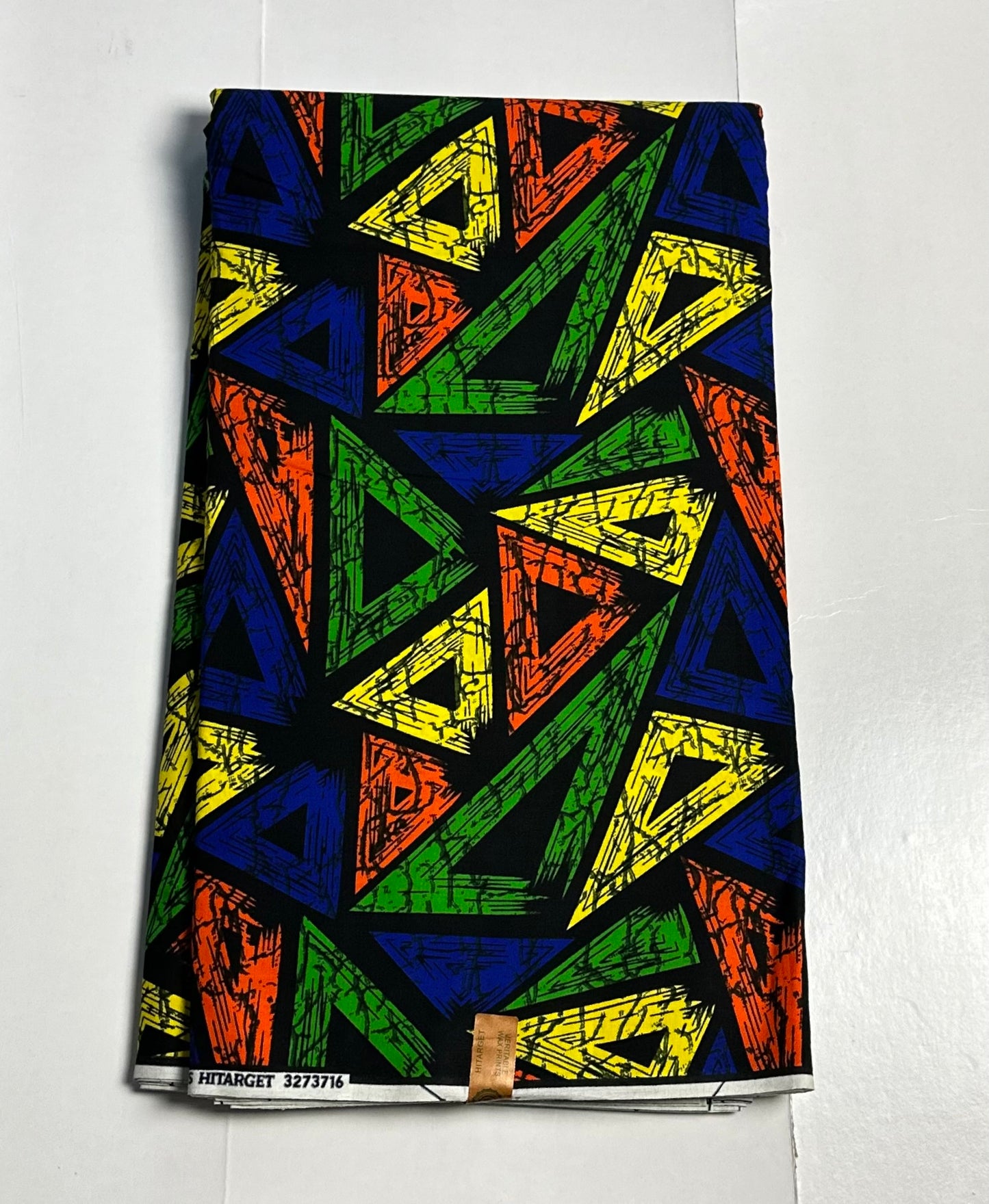 African Print Fabric, Ankara - Orange, Green, Blue Fabric