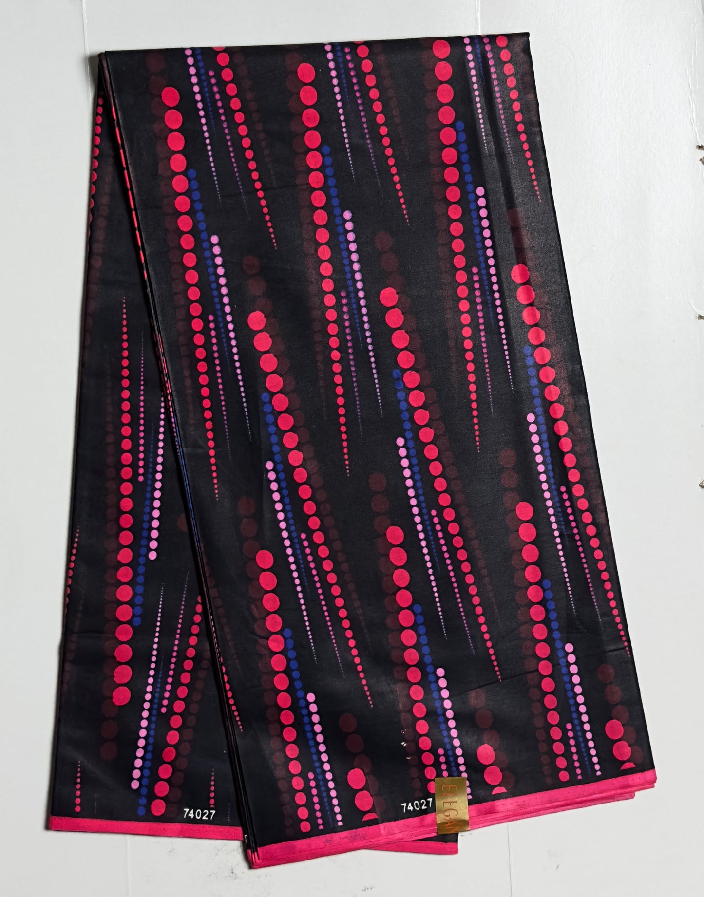African Print Fabric, Ankara - Pink, Blue Fabric