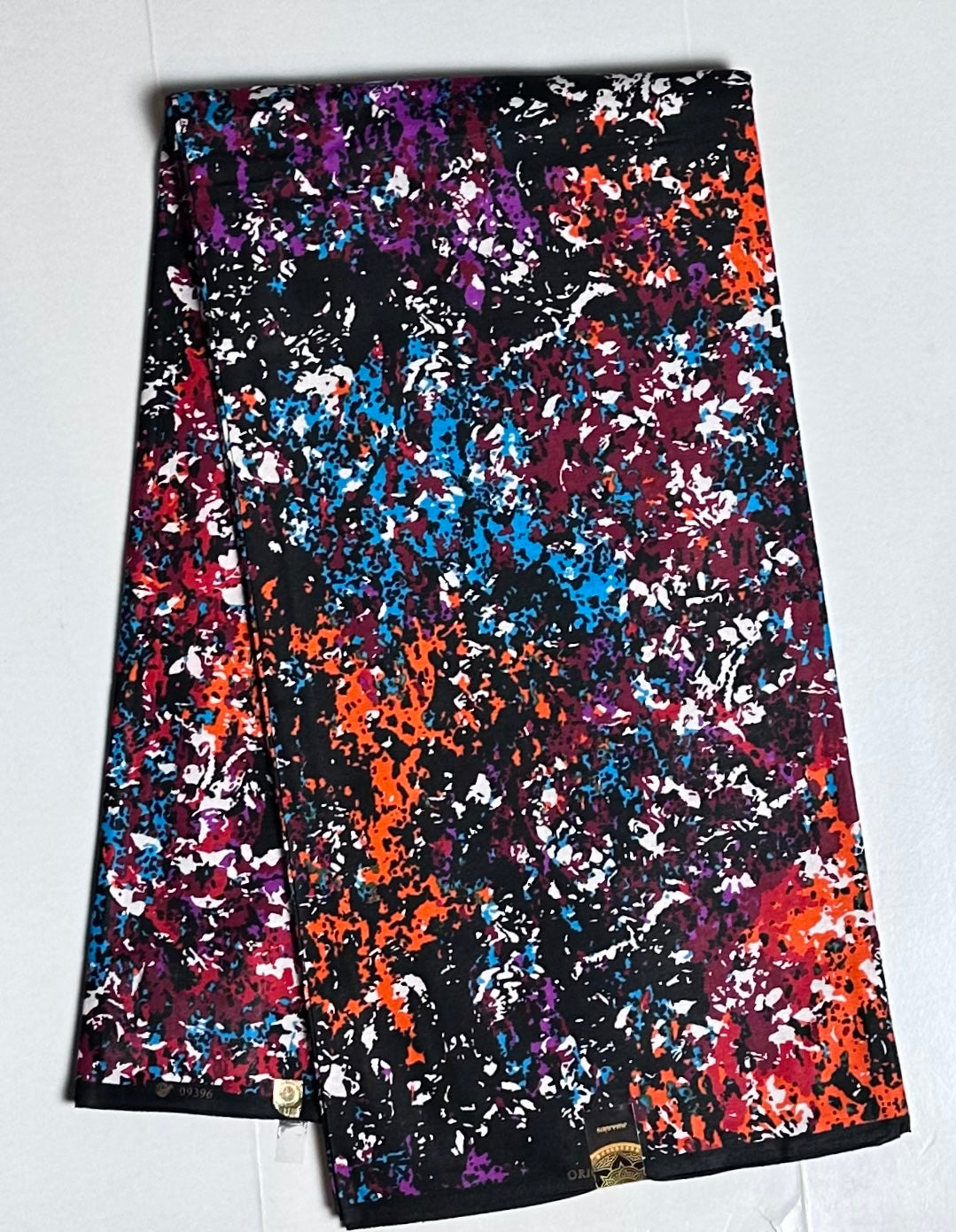 African Print Fabric, Ankara - Blue, Orange, Purple Fabric