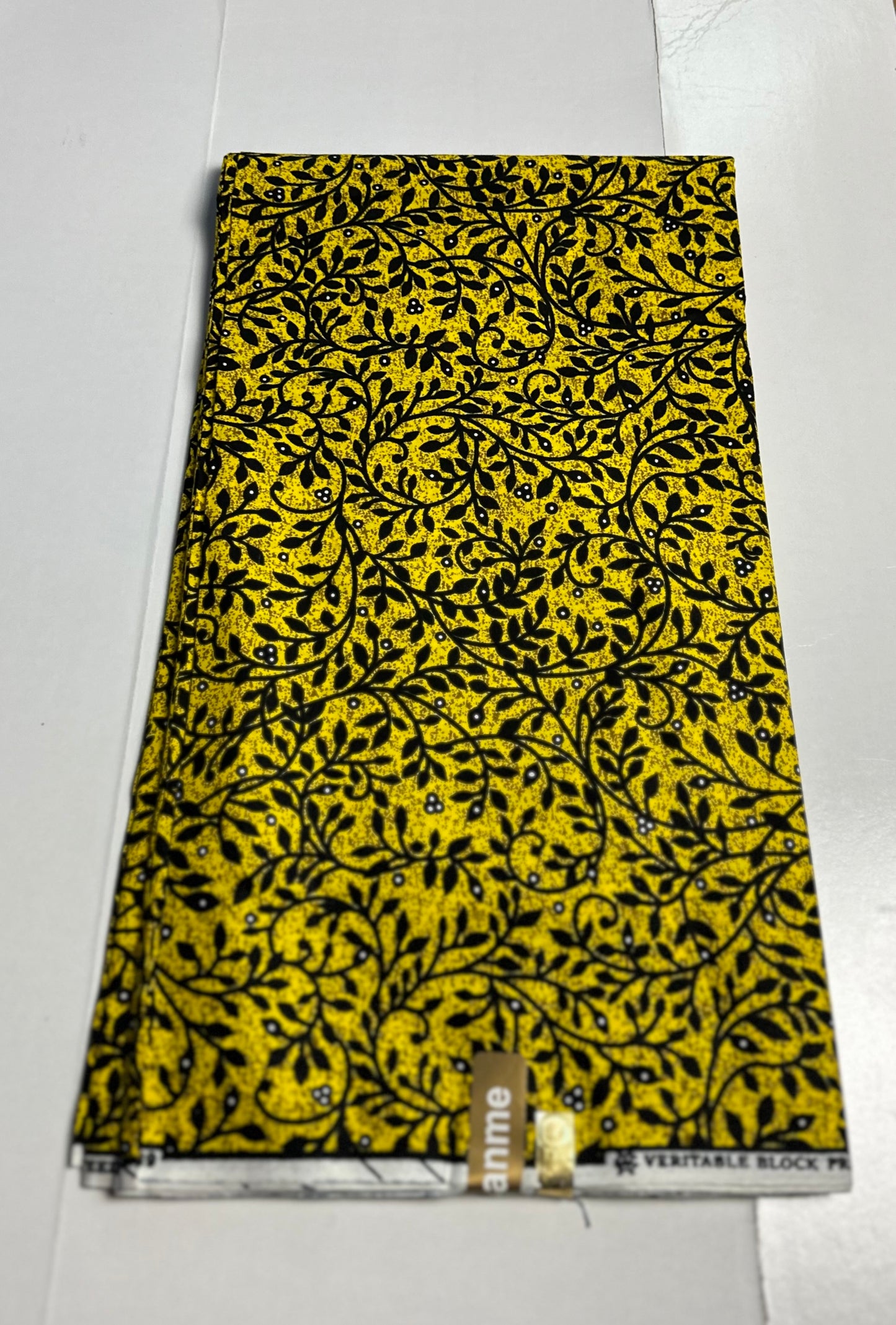 African Print Fabric, Ankara - Yellow Fabric