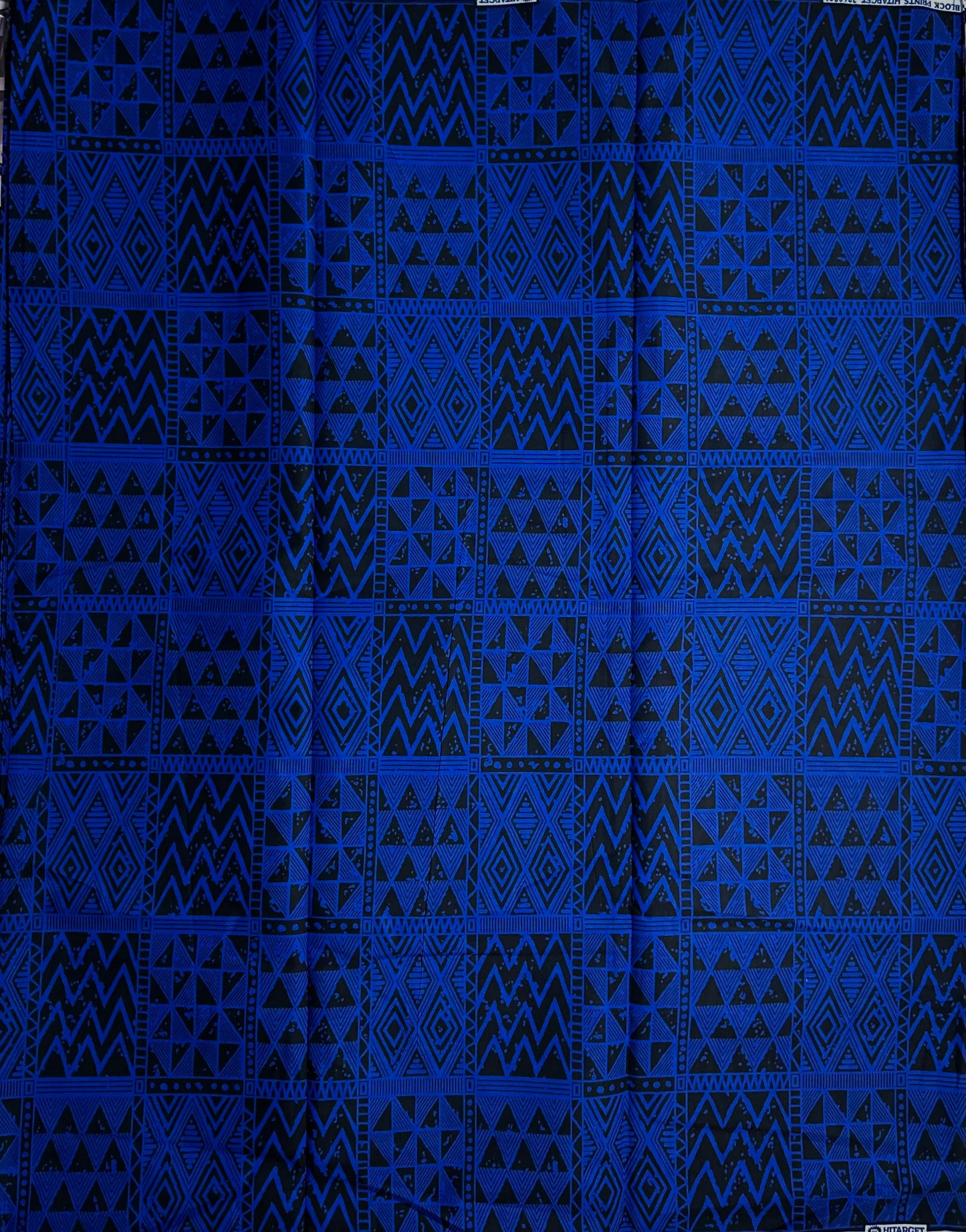 African Print Fabric, Ankara - Blue Fabric
