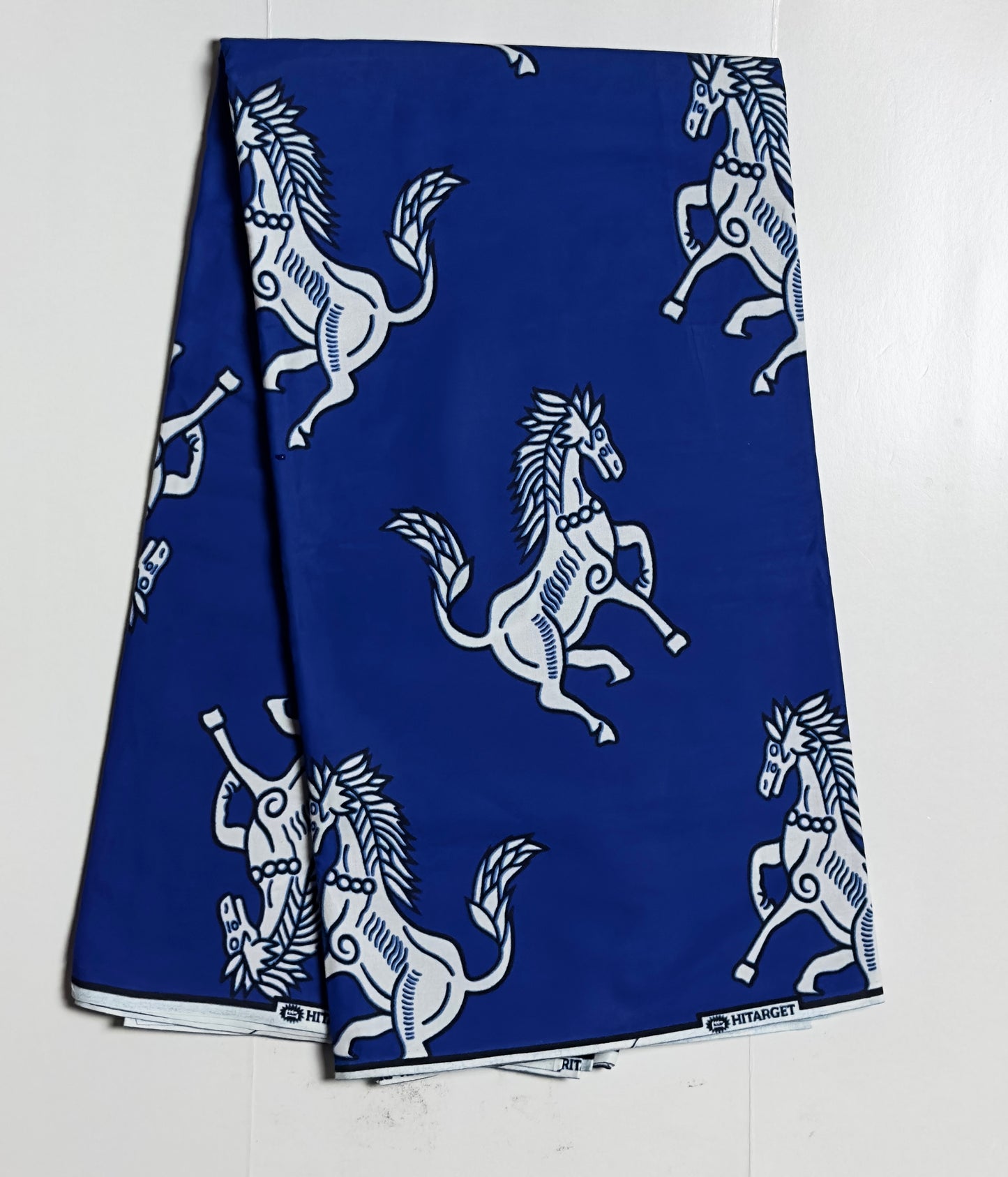 African Print Fabric, Ankara - Blue, White Fabric