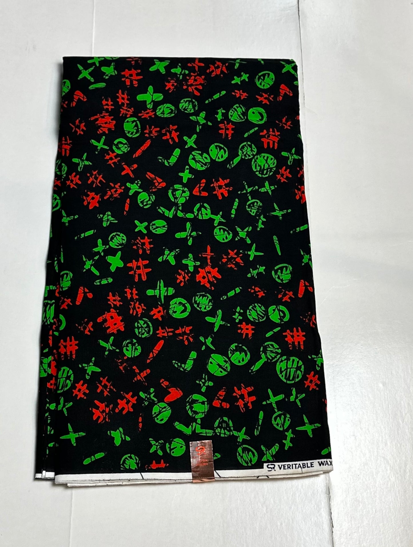 African Print Fabric - Green, Red Ankara Fabric
