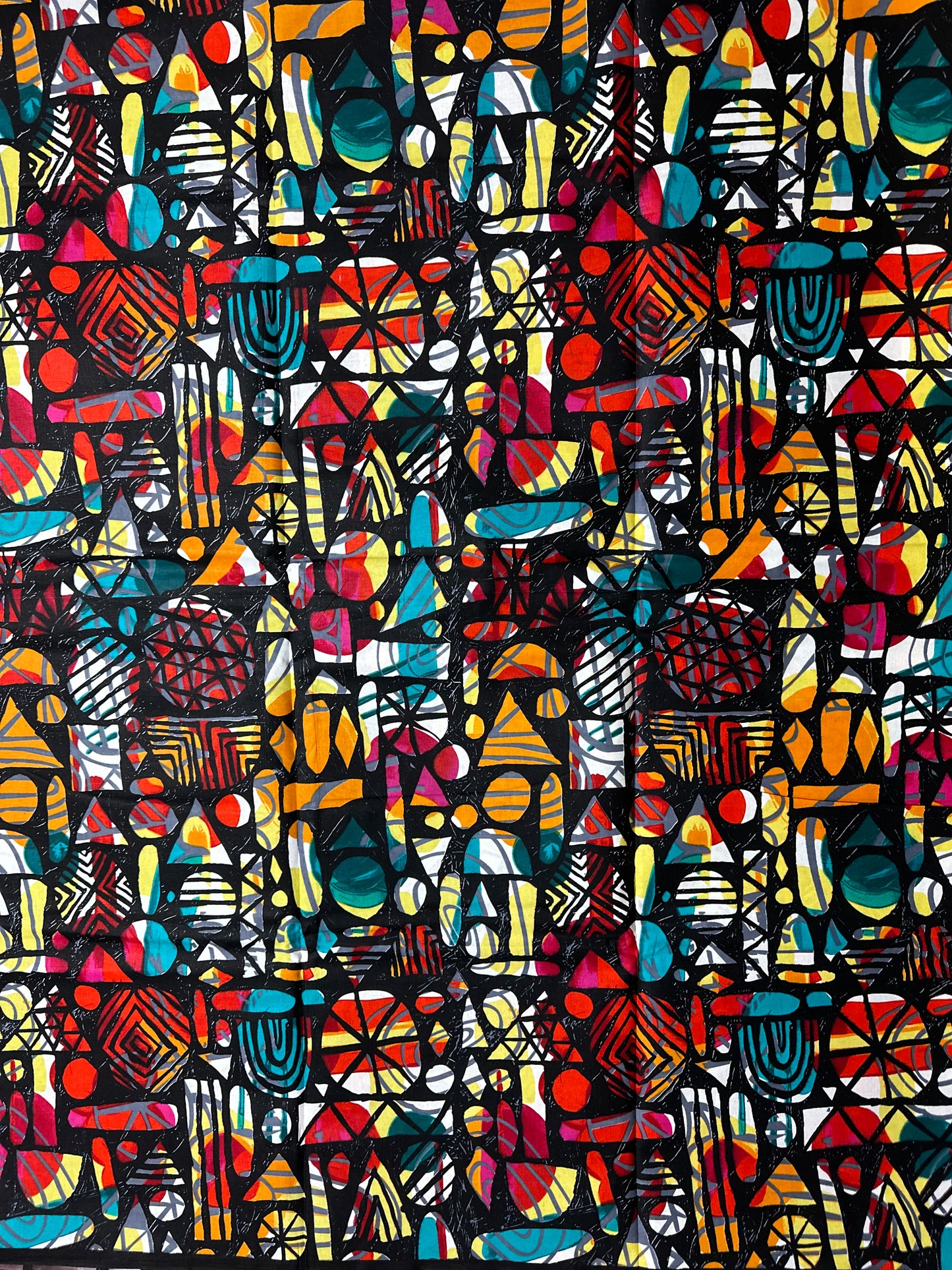 African Print Fabric, Ankara - Black Fabric