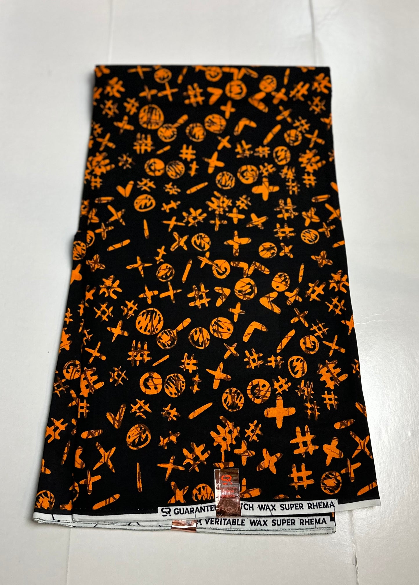 African Print Fabric, Ankara - Orange Fabric