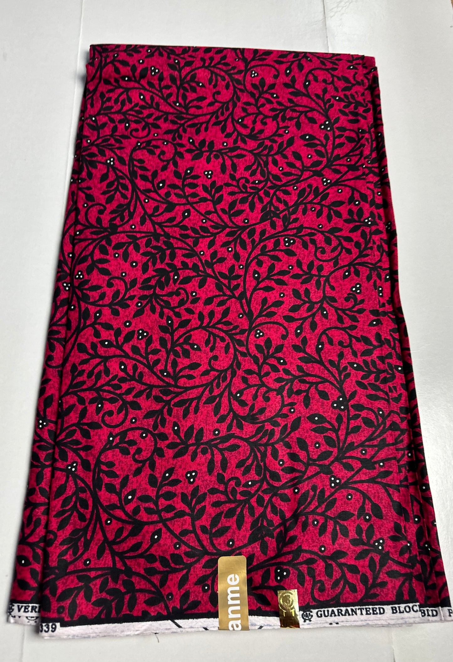 African Print Fabric, Ankara - Pink Fabric