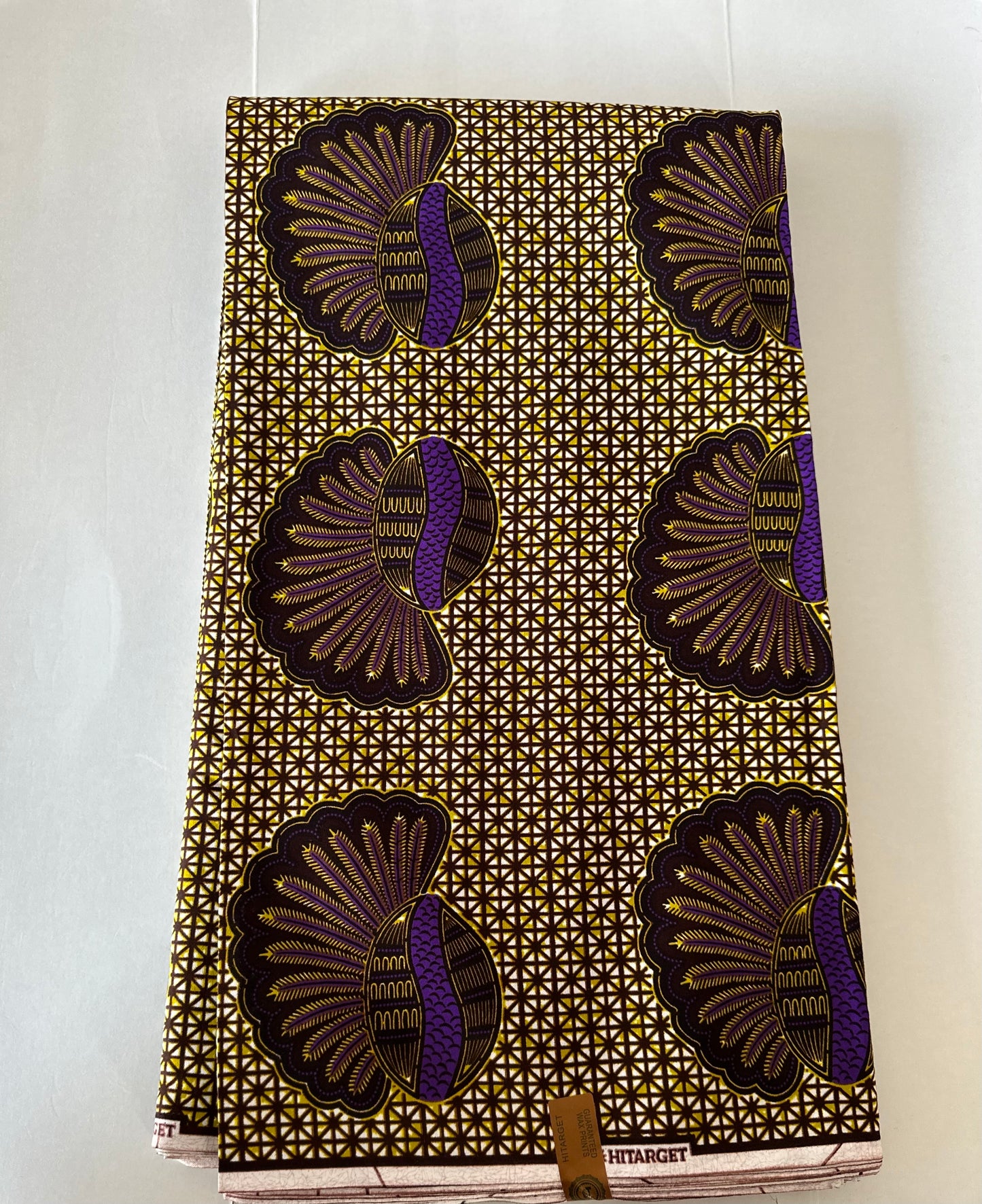 African Print Fabric, Ankara -Brown, Purple Fabric, African Clothing