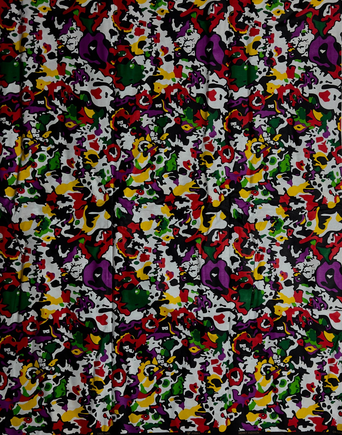 African Print Fabric, Ankara - Purple, Green, Yellow Fabric
