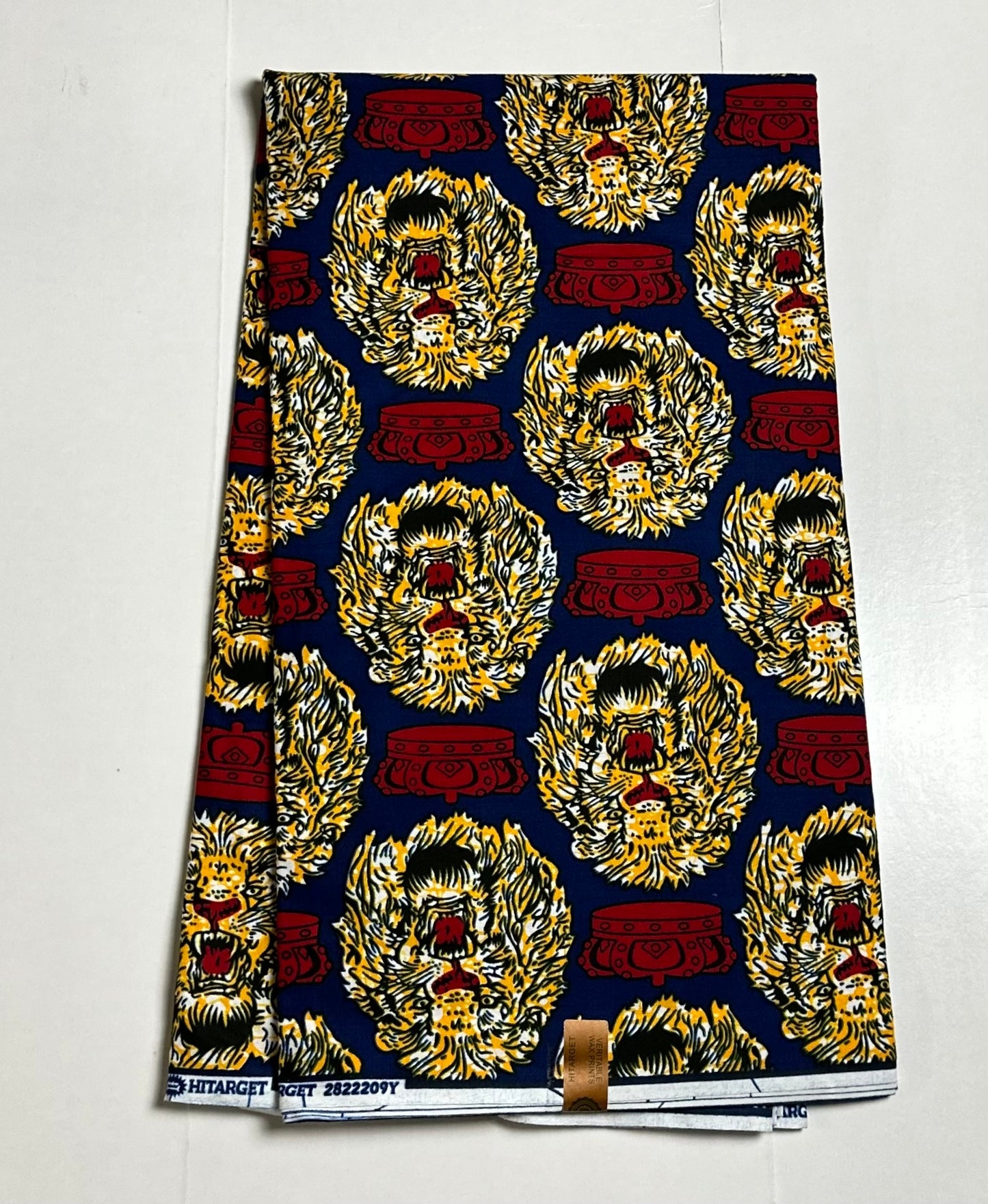 African Print Fabric, Ankara - Blue, Red, Yellow Fabric