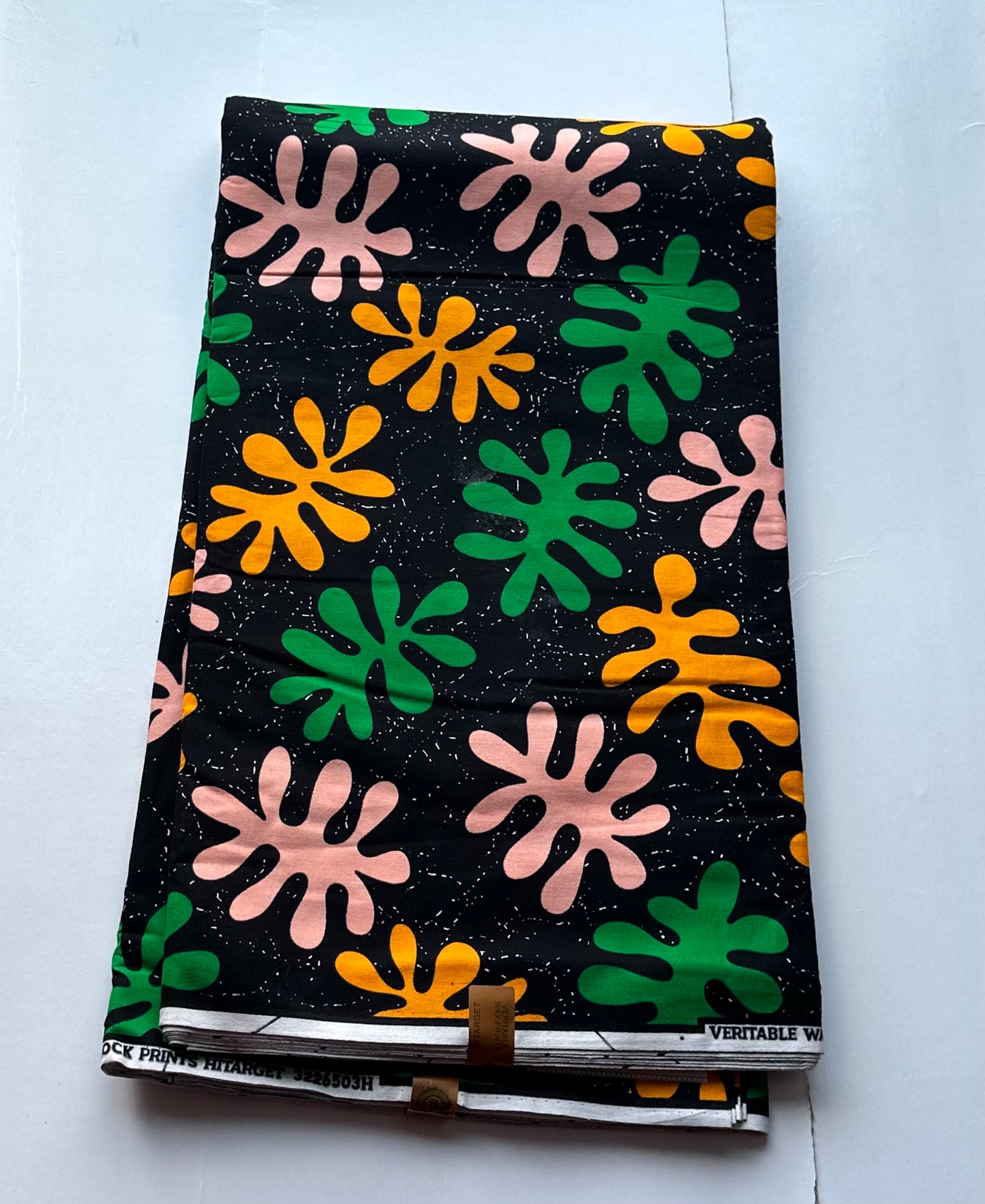 African Print Fabric, Ankara - Green, Yellow, Fabric
