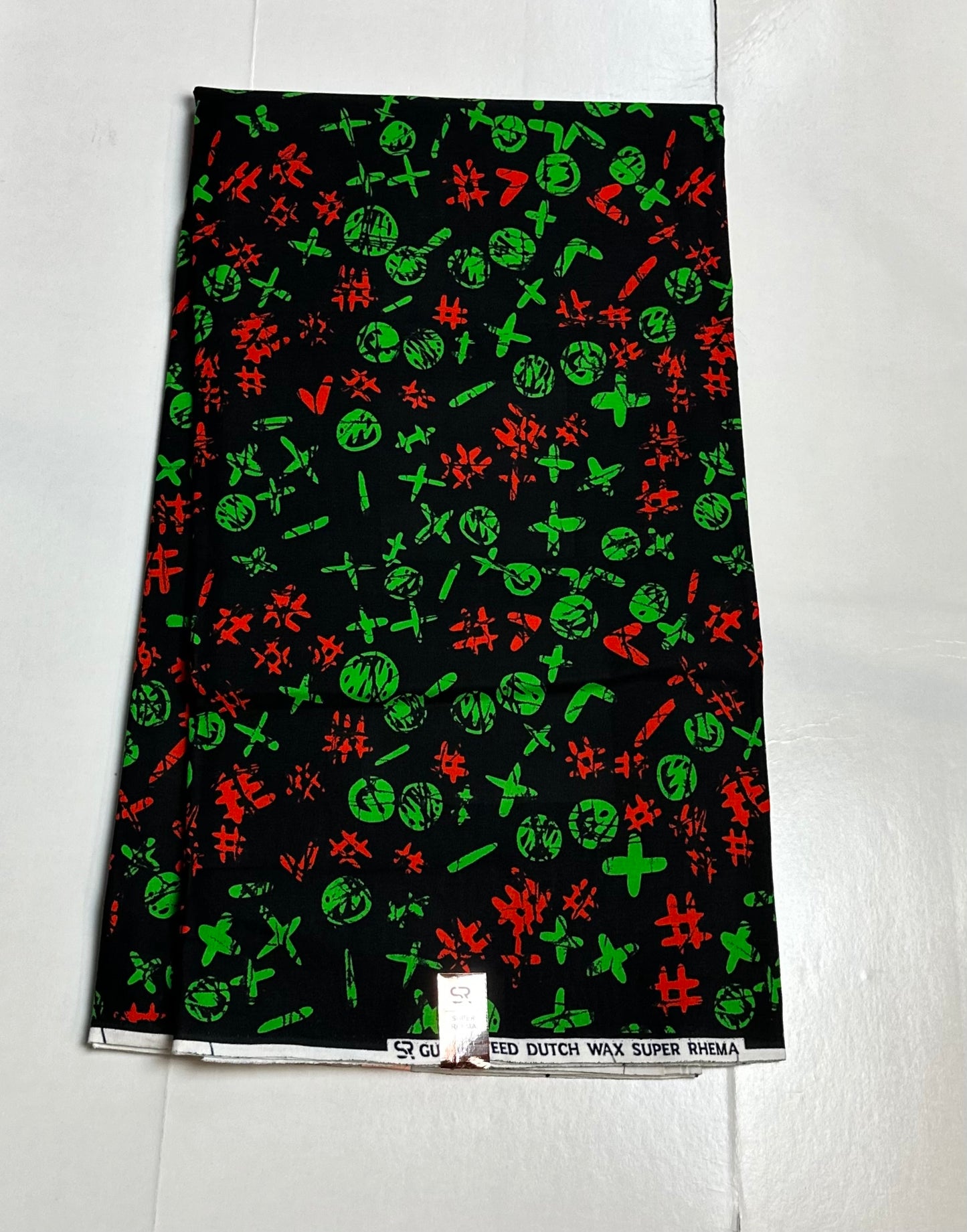 African Print Fabric - Green, Red Ankara Fabric