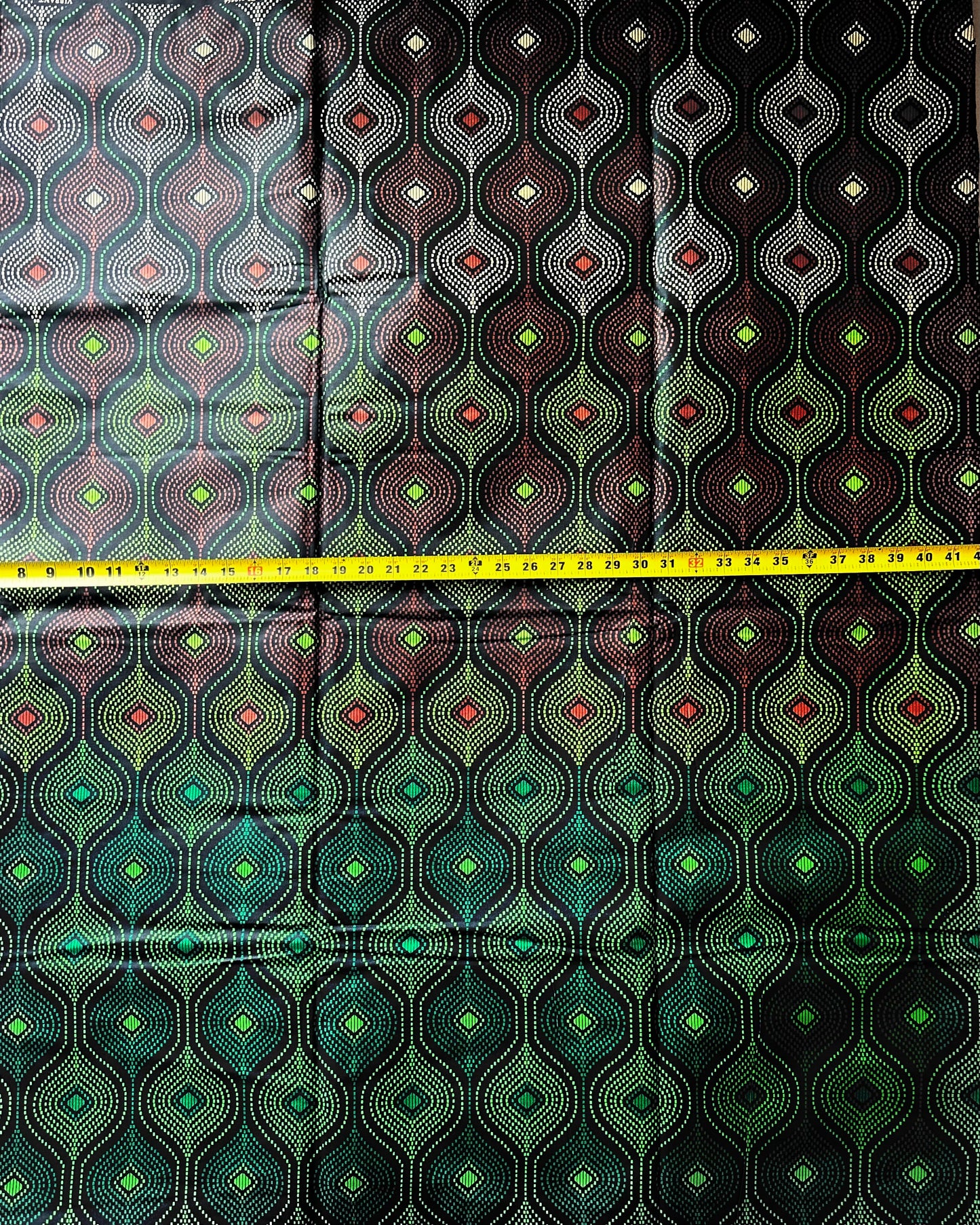 African Print Fabric, Ankara - Green, Brown Fabric