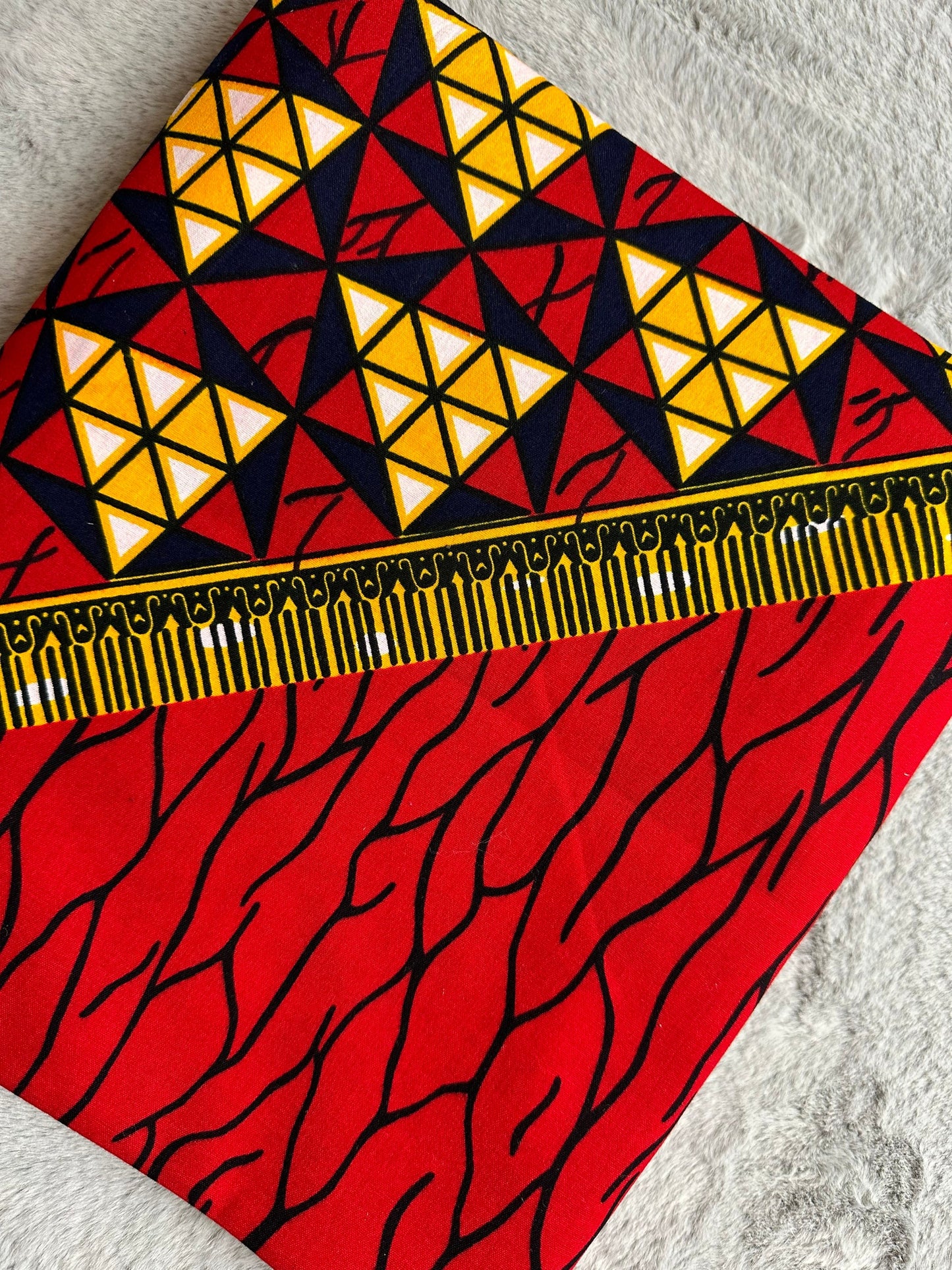 African Fabric - Craft African fabric - African Quilts - African Print Fabric - Red African print - Multicolor Fabric- Wholesale fabric