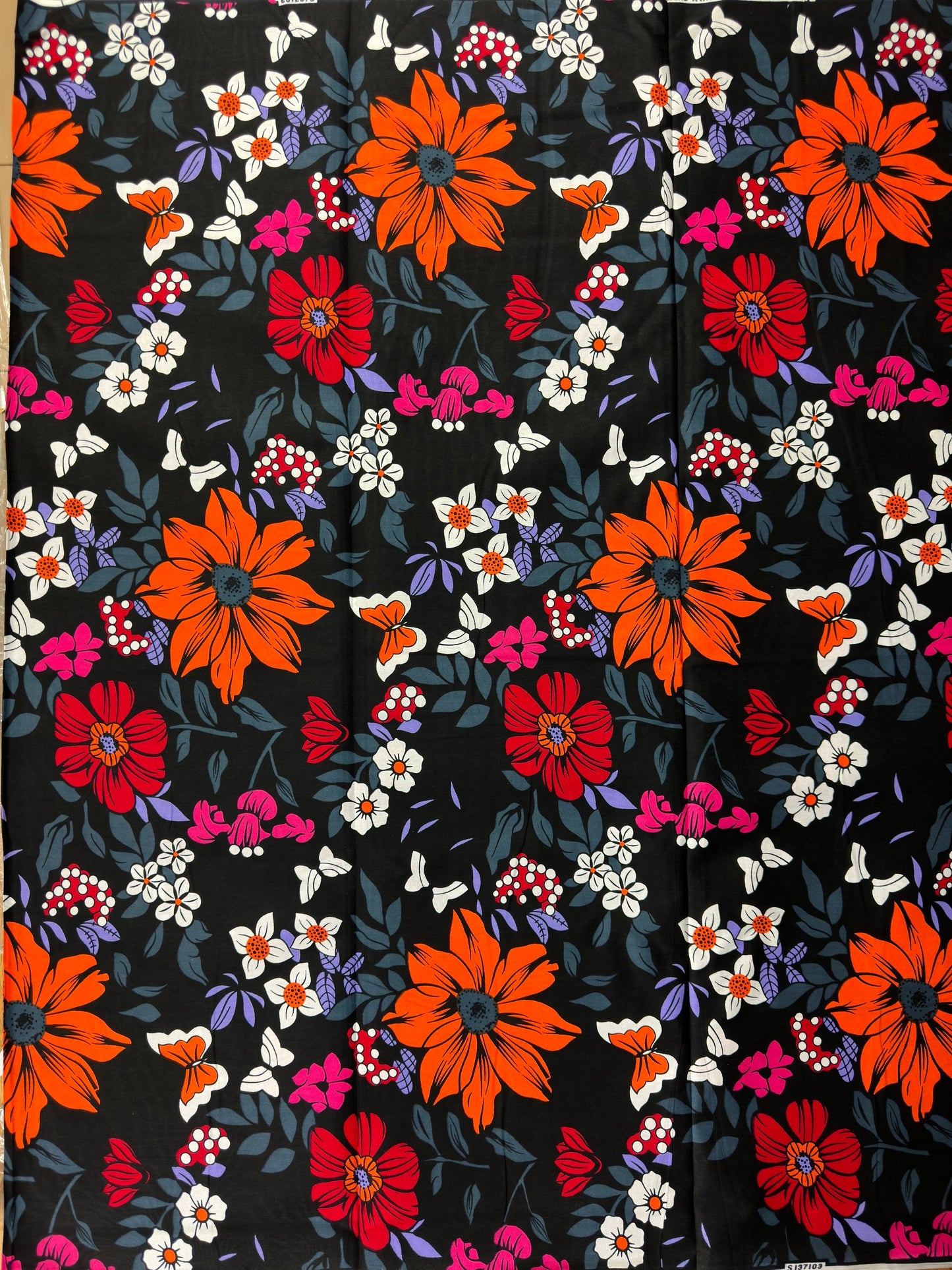 African Fabric - Ankara - African Clothing - Craft fabric - Orange Ankara Print Fabric - African Print - African Style - Cotton Fabric
