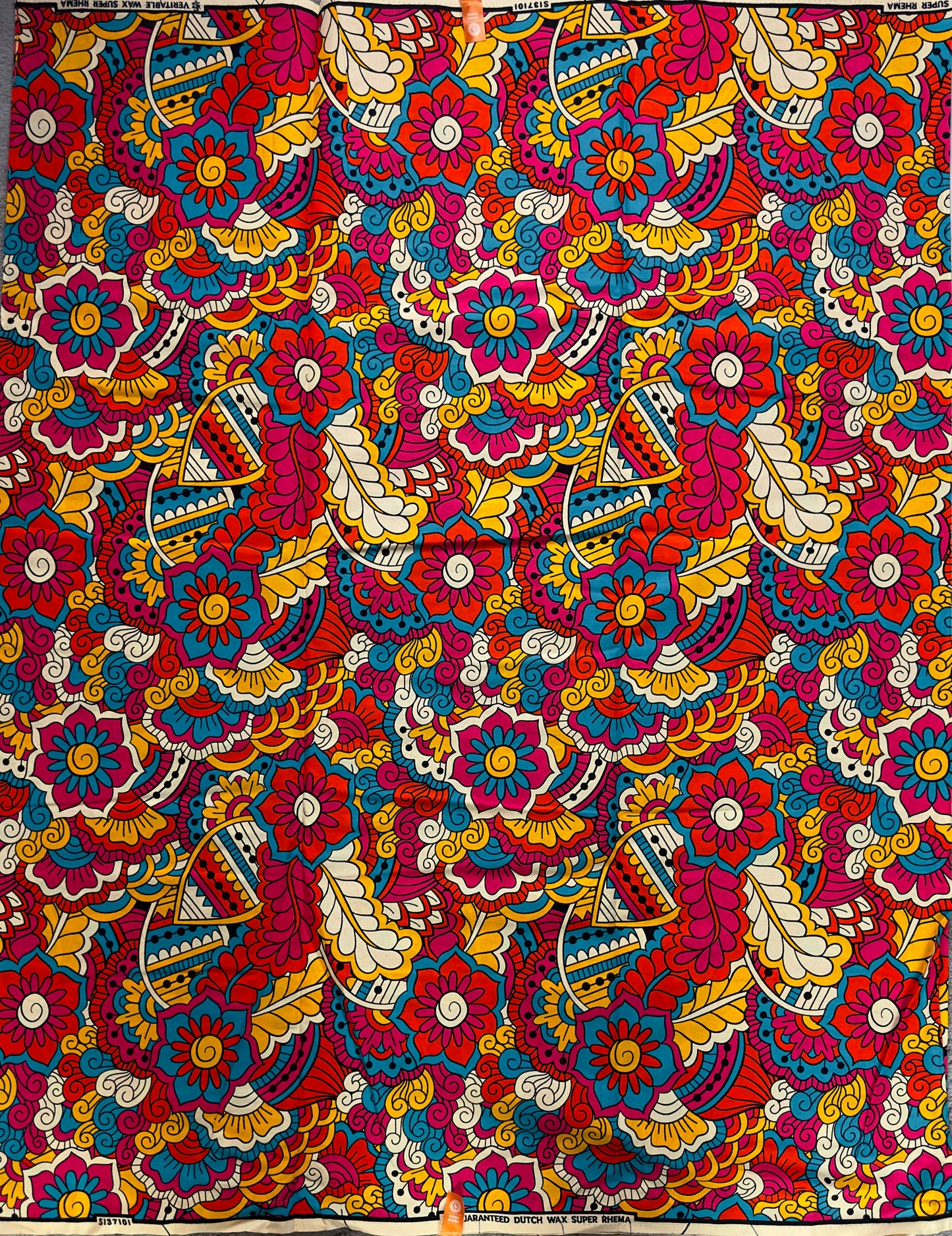 African Fabric - Ankara - Pink African Print Fabric - African Clothing Fabric - Dressmaking Fabric