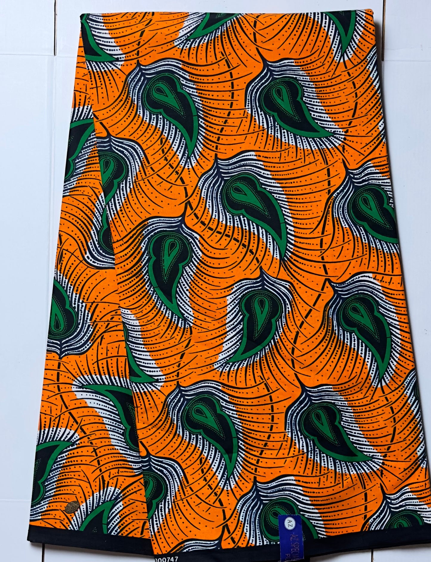 African Fabric -Blue Ankara - Green African Print Fabric - Yellow African Clothing Fabric