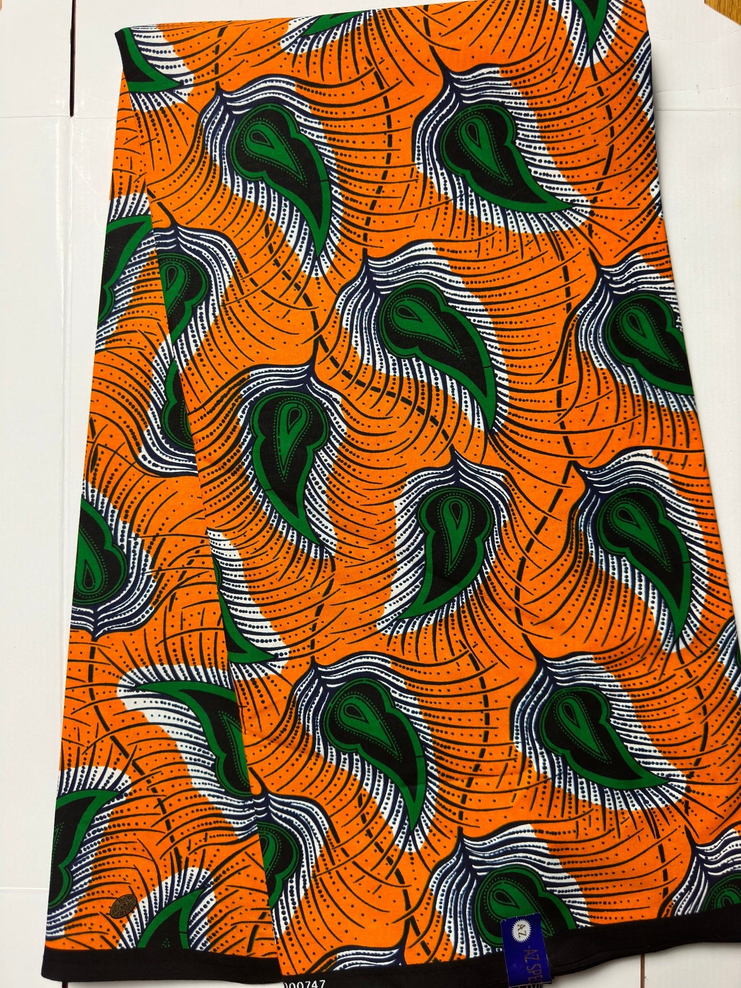 African Fabric -Blue Ankara - Green African Print Fabric - Yellow African Clothing Fabric