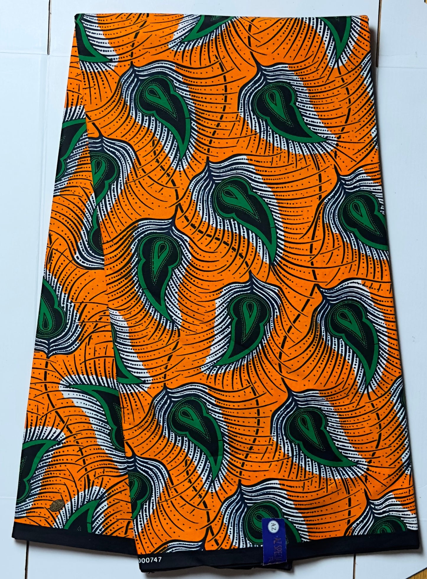 African Fabric -Blue Ankara - Green African Print Fabric - Yellow African Clothing Fabric