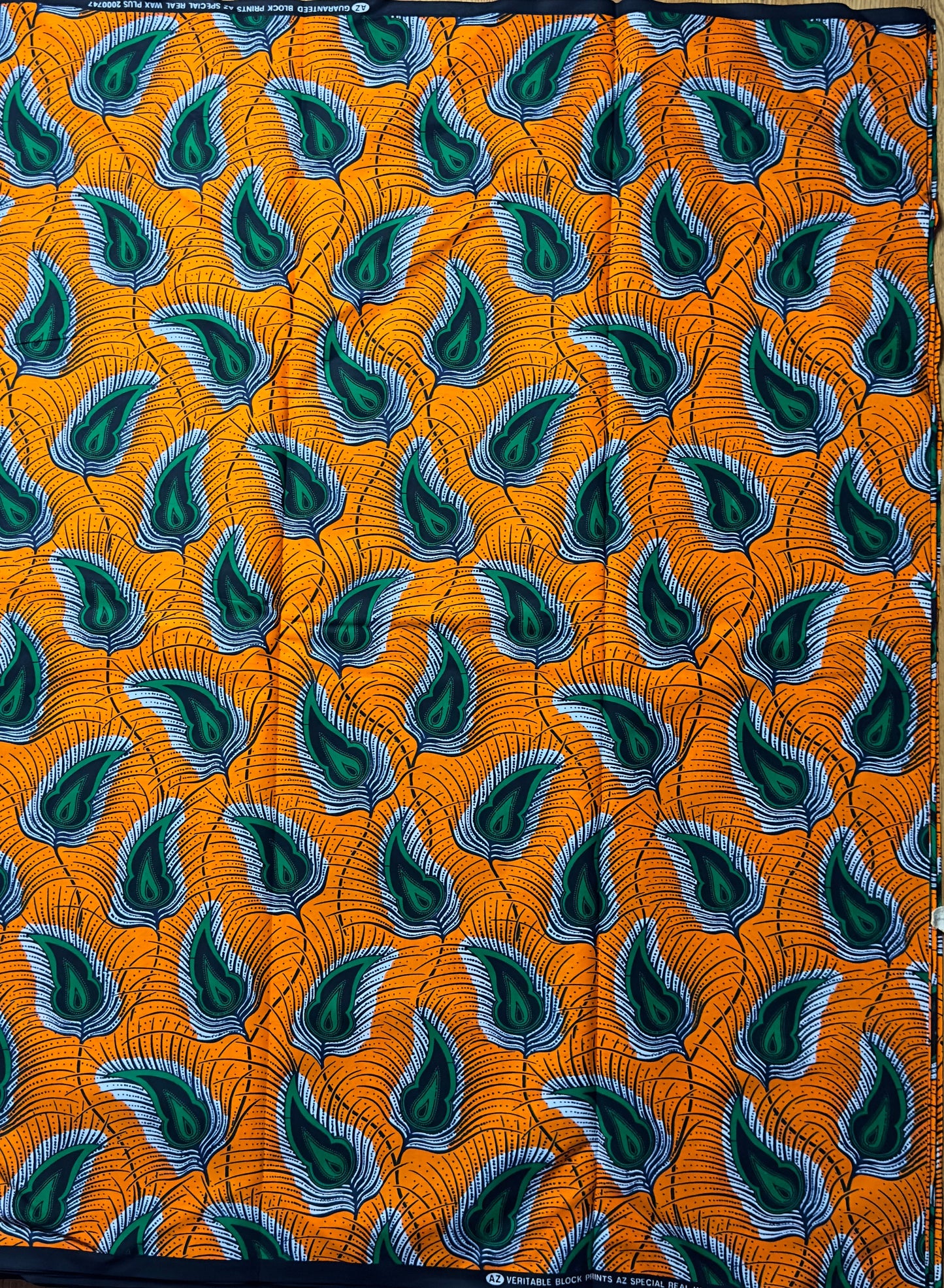 African Fabric -Blue Ankara - Green African Print Fabric - Yellow African Clothing Fabric