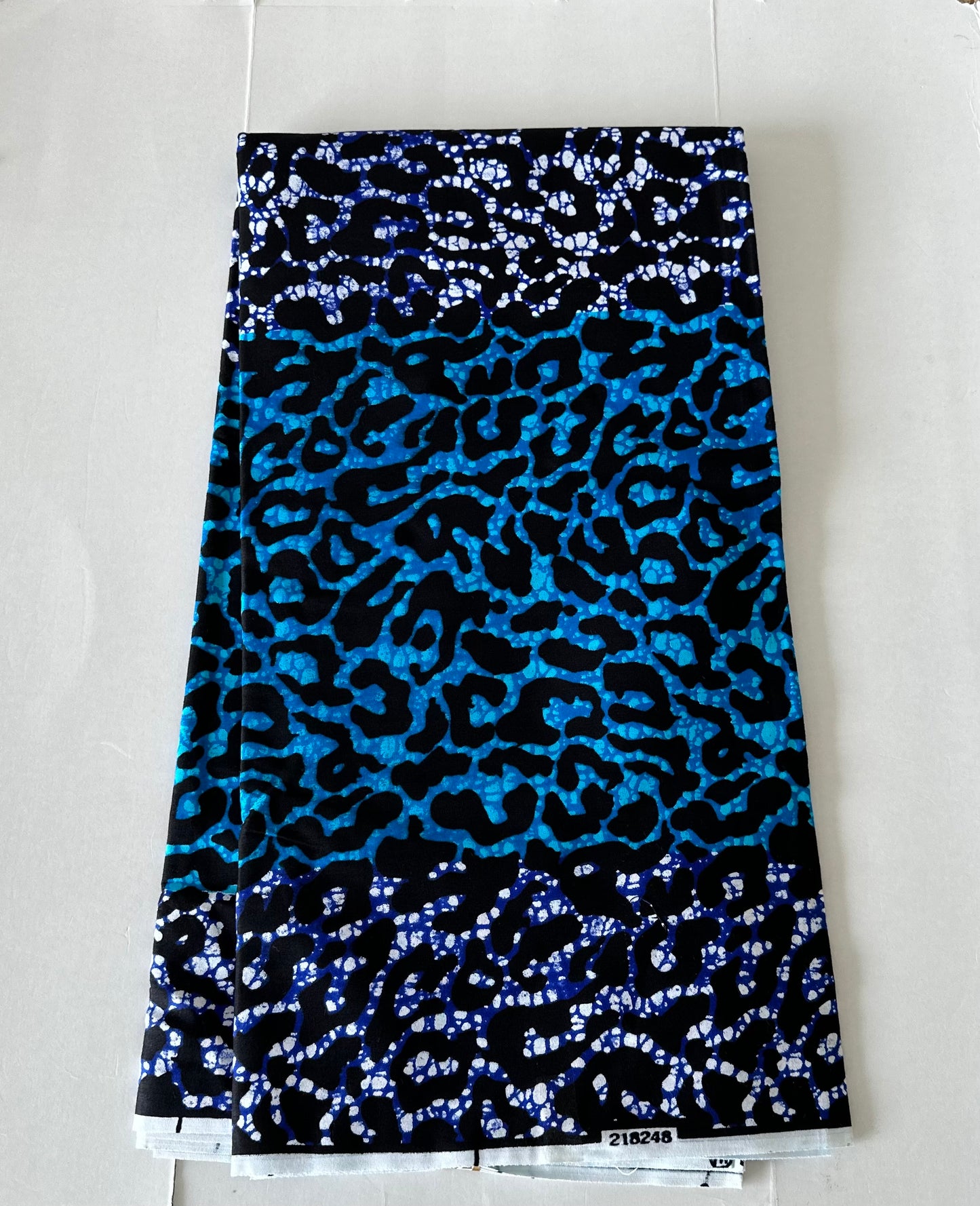 African Print Fabric, Ankara - Blue Fabric