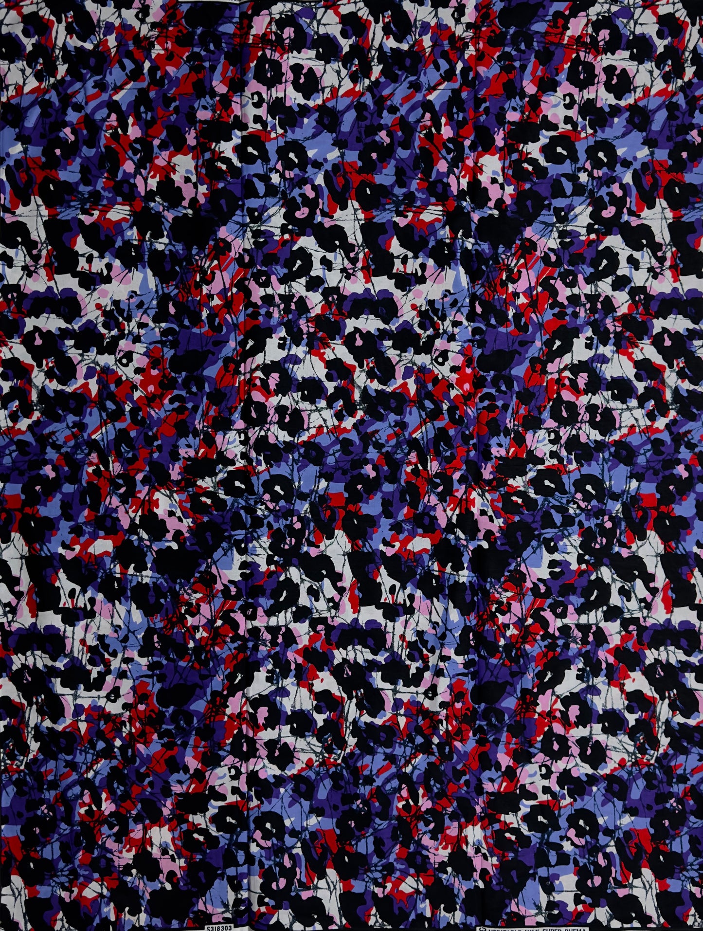 African Print Fabric, Ankara - Purple, Red, Fabric
