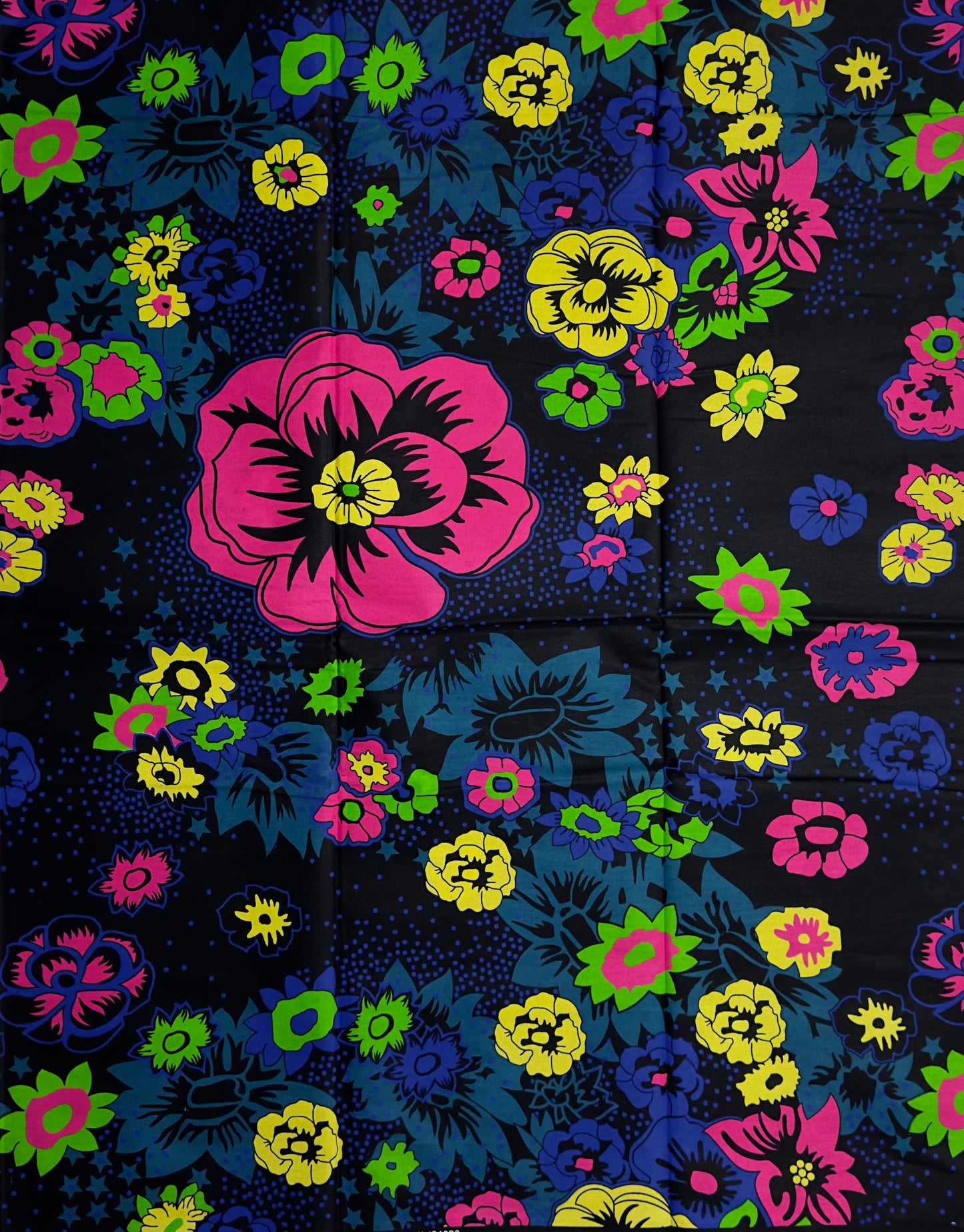 African Print Fabric, Ankara - Pink, Blue, Yellow, Green Fabric