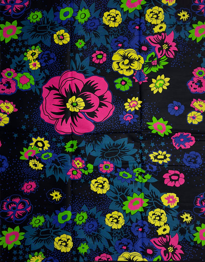 African Print Fabric, Ankara - Pink, Blue, Yellow, Green Fabric