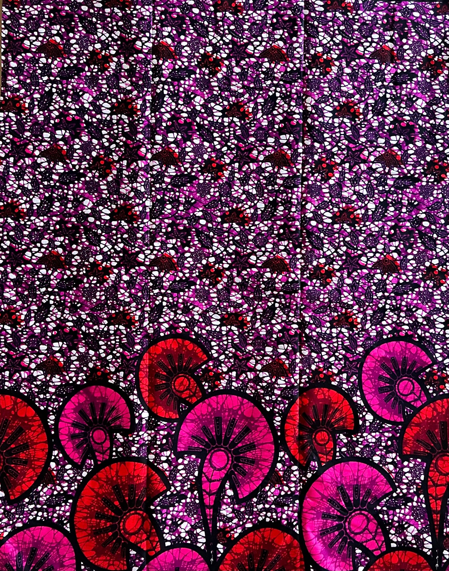 African Print Fabric, Ankara- Purple, Pink, Red Fabric