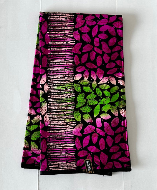 African Print Fabric, Ankara -Green, Pink Fabric