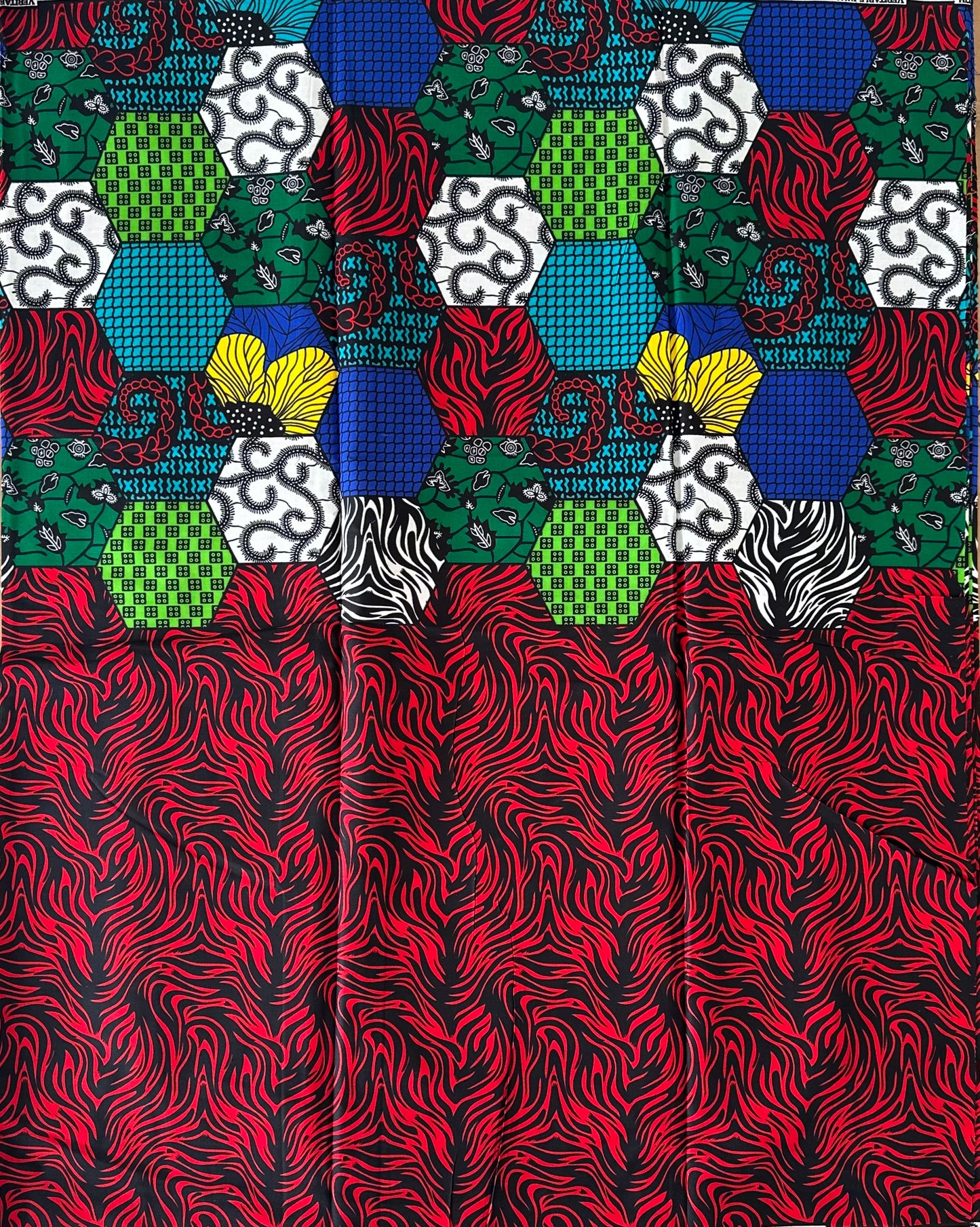 African Print Fabric, Ankara - Red Fabric