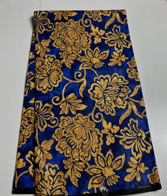 African Print Fabric, Ankara - Blue Fabric