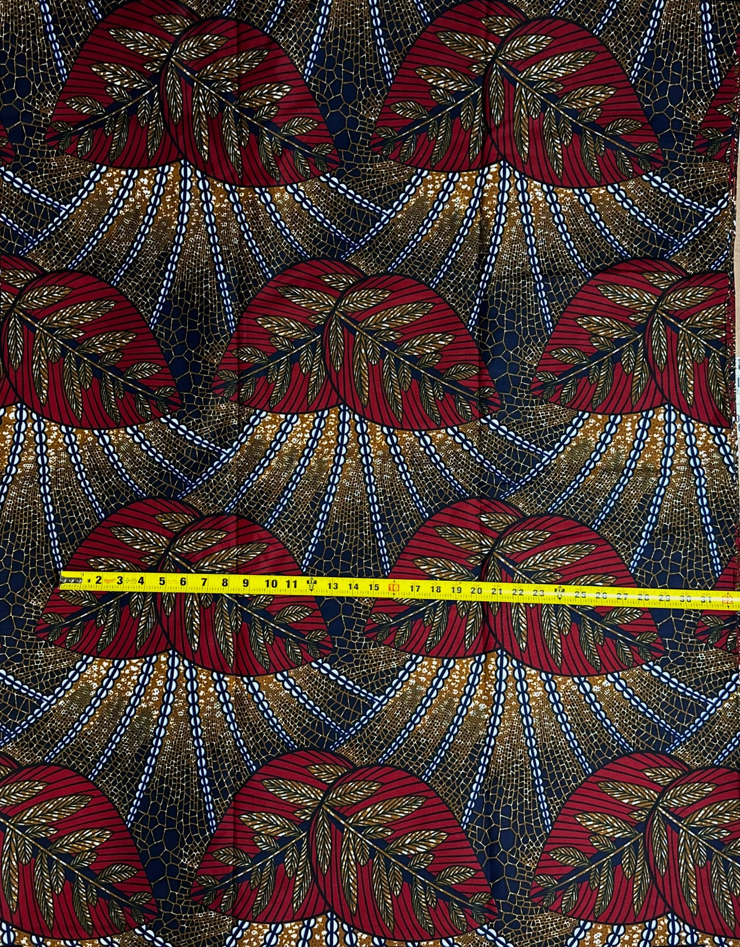 African Print Fabric, Ankara - Red, Brown Fabric