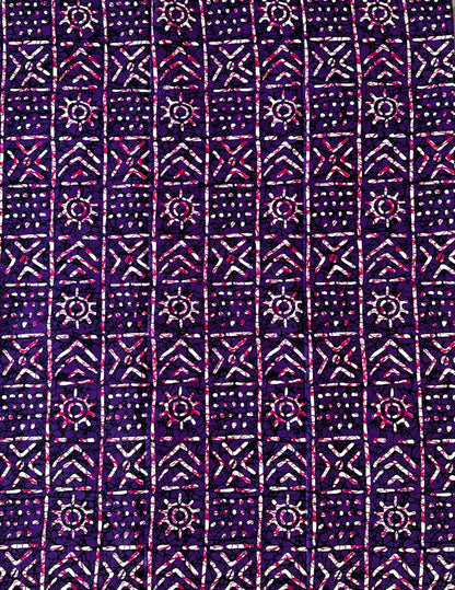 African Print Fabric, Ankara - Purple Fabric