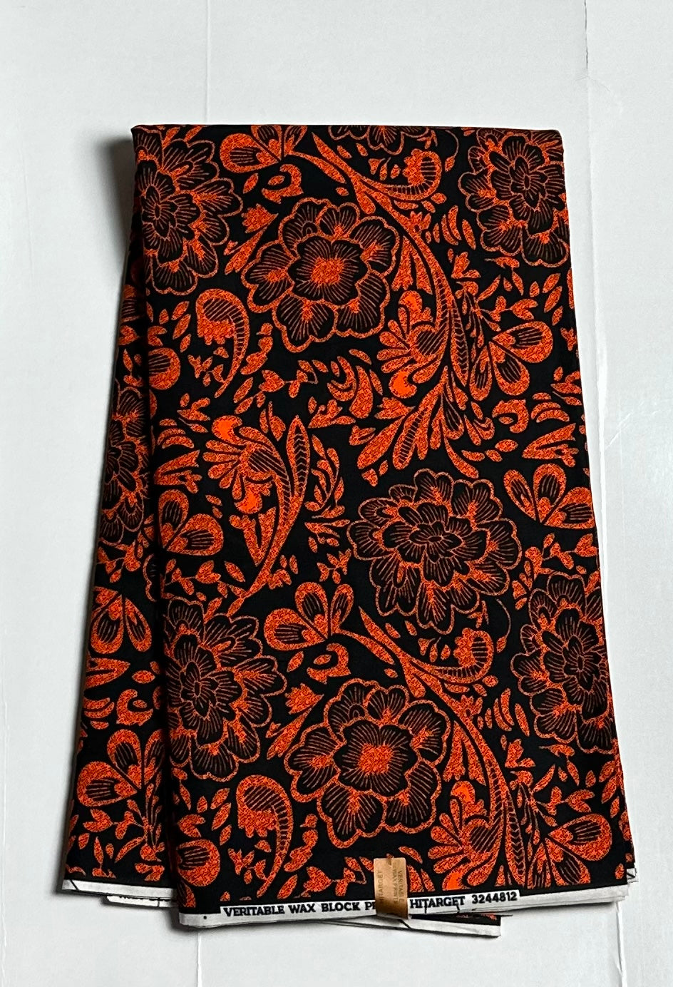 African Print Fabric, Ankara - Orange Fabric