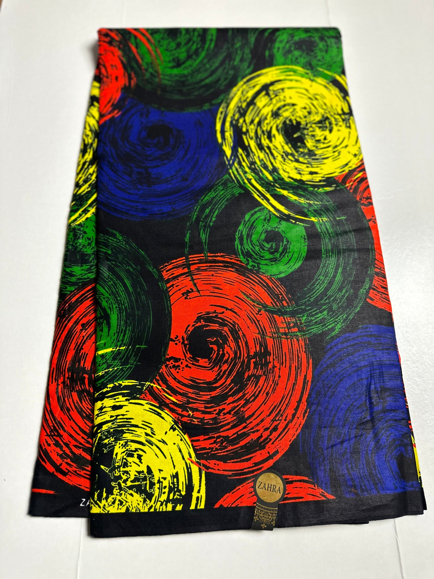 African Print Fabric, Ankara - Red, Yellow, Green, Blue Fabric