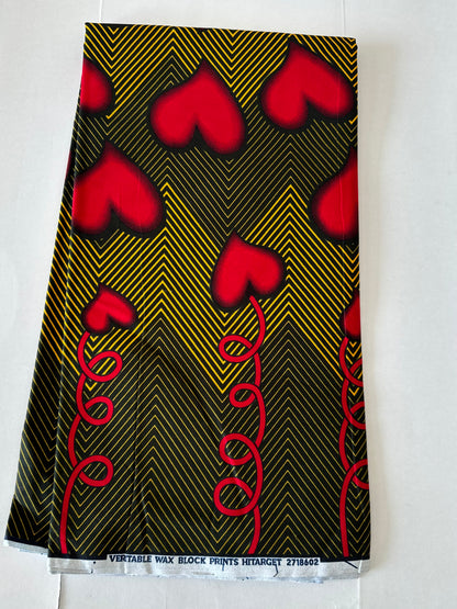 African Print Fabric, Ankara -Orange, Red Fabric, African Clothing