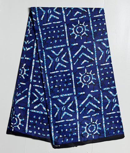 African Print Fabric, Ankara - Blue Fabric