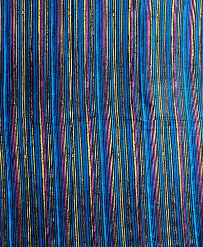 African Print Fabric, Ankara - Blue, Pink, Brown, Yellow Fabric