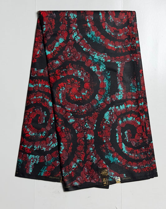 African Print Fabric, Ankara - Red Fabric
