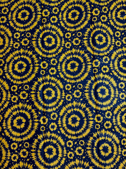 African Print Fabric, Ankara - Yellow Fabric