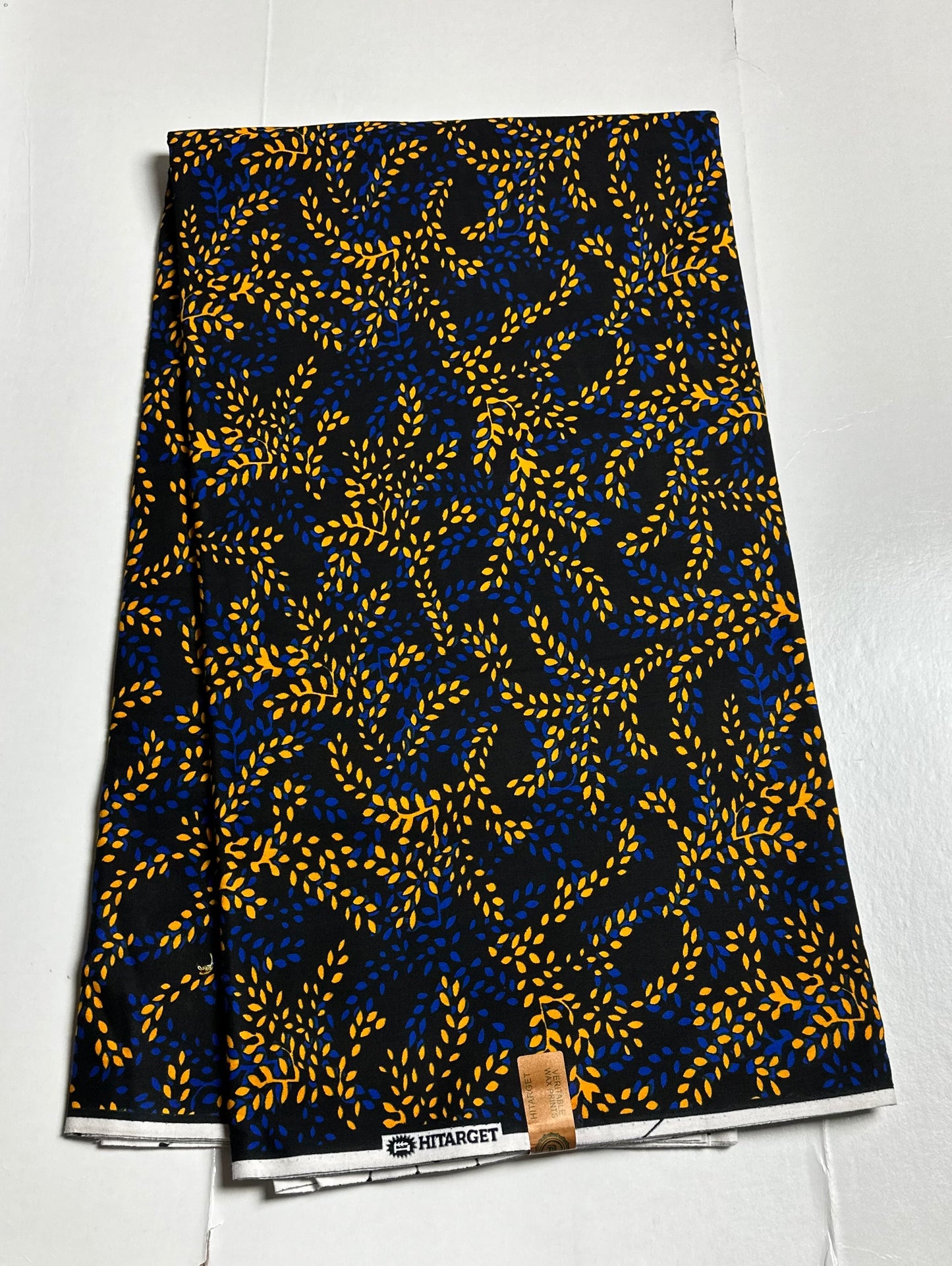 African Print Fabric, Ankara -Blue, Yellow Fabric