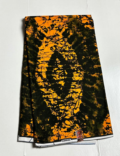 African Print Fabric, Ankara - Yellow Fabric