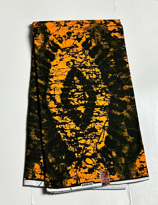African Print Fabric, Ankara - Yellow Fabric