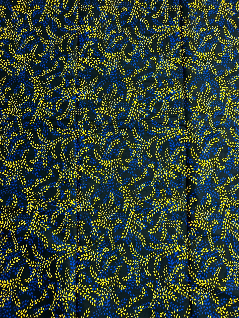 African Print Fabric, Ankara -Blue, Yellow Fabric