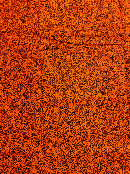 African Print Fabric, Ankara - Orange Fabric