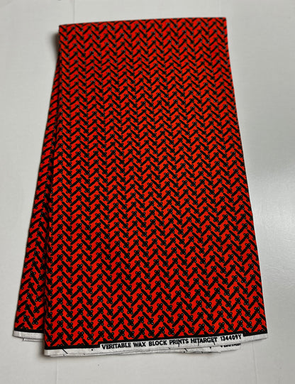 African Print Fabric, Ankara - Red Fabric