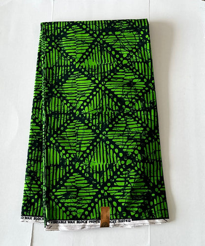 African Print Fabric, Ankara - Green Fabric