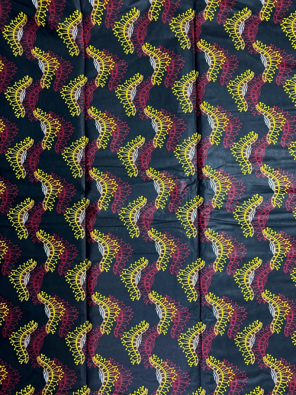 African Print Fabric, Ankara - Red, Yellow Fabric