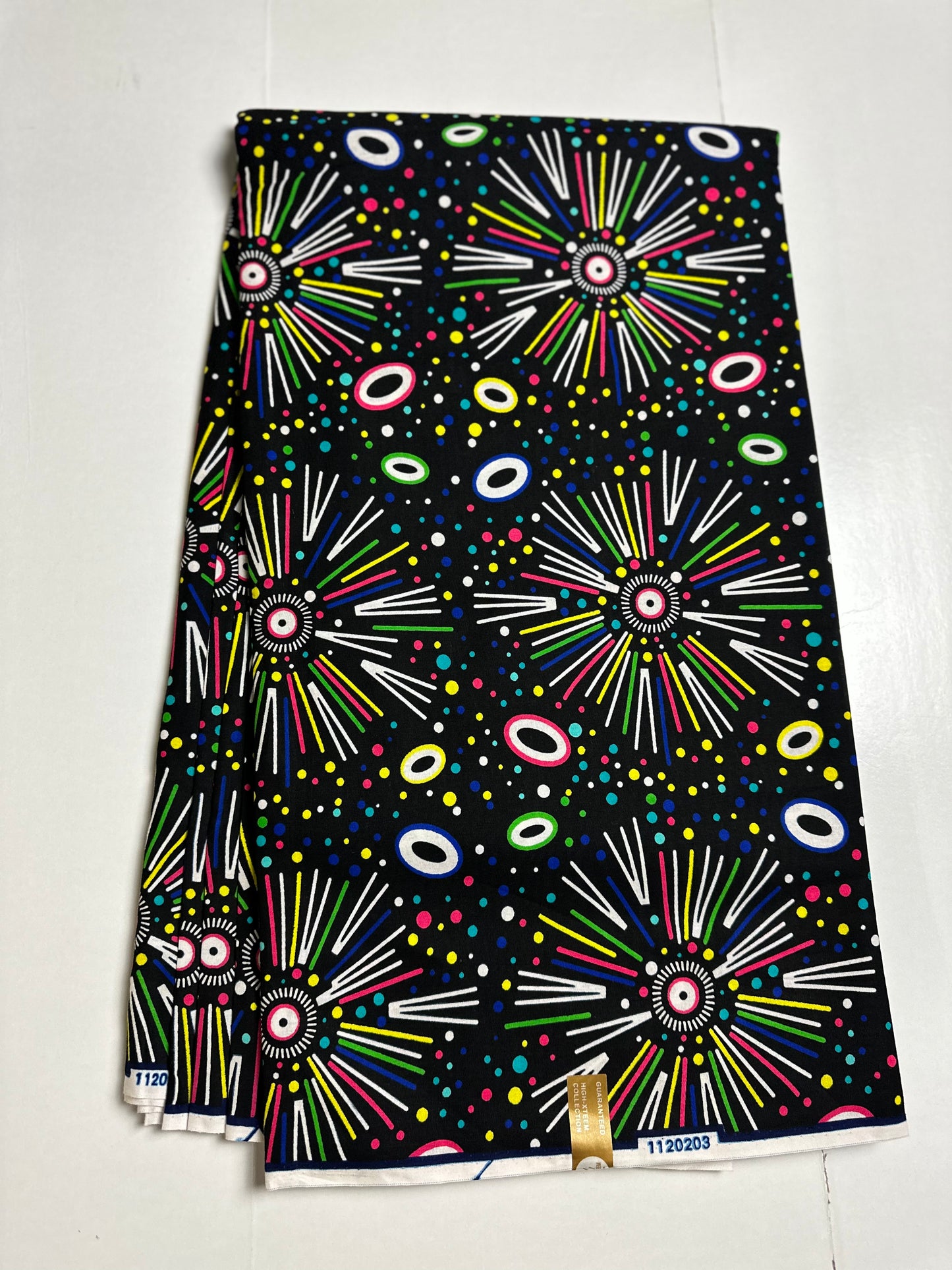 African Print Fabric, Ankara - Blue, Yellow, Pink Fabric
