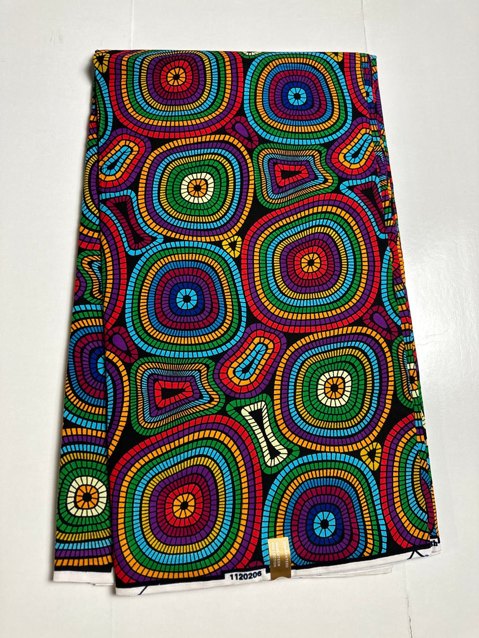 African Print Fabric, Ankara - Blue, Yellow, Pink Fabric